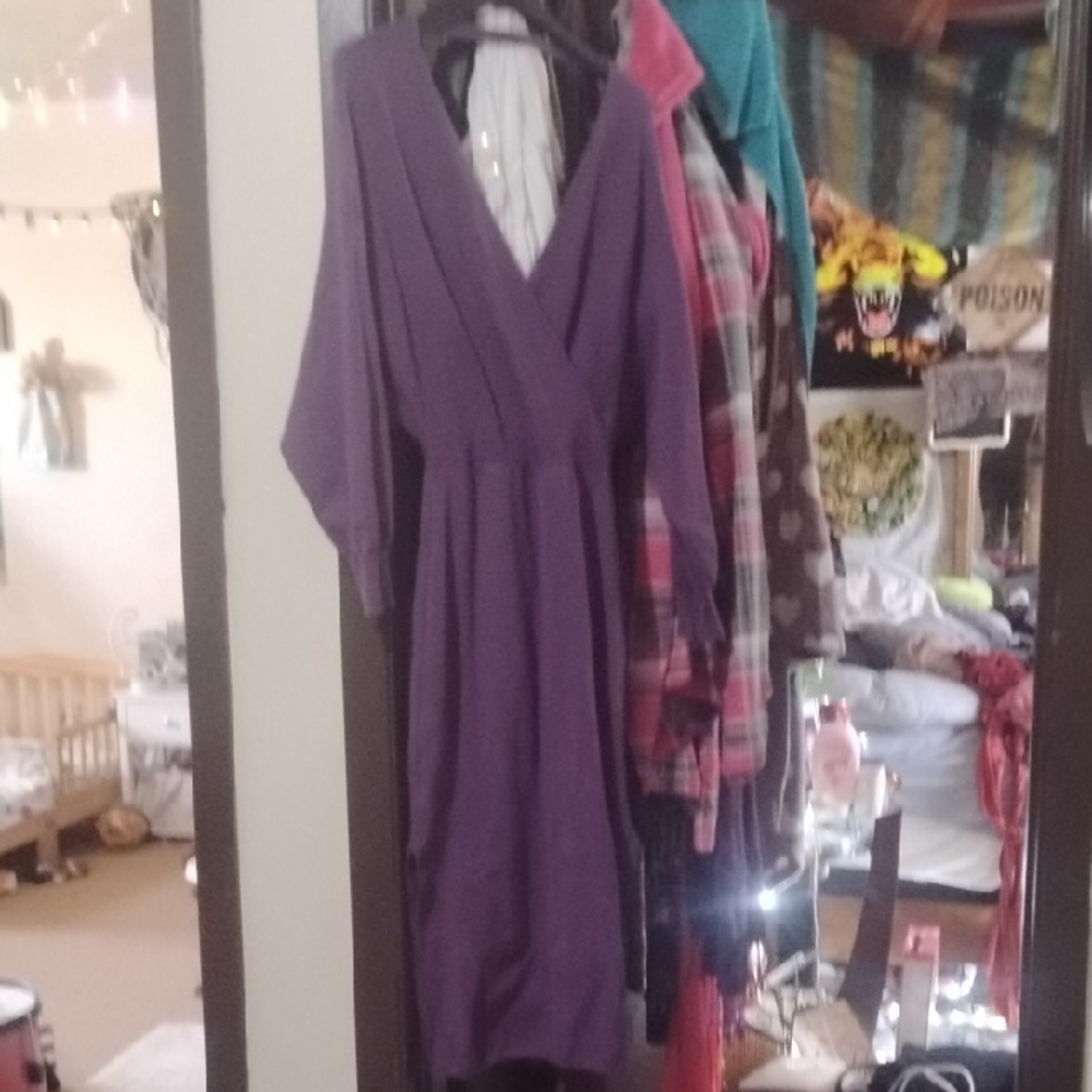 Purple V-Neck Dress